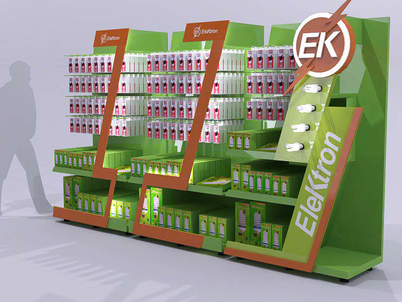 posm Trade Marketing elektron paraguay punto de venta Floor Display Shelf