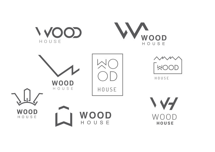 logo wood home house identity