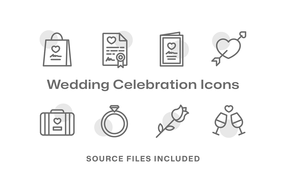 54 Wedding Celebration Icons