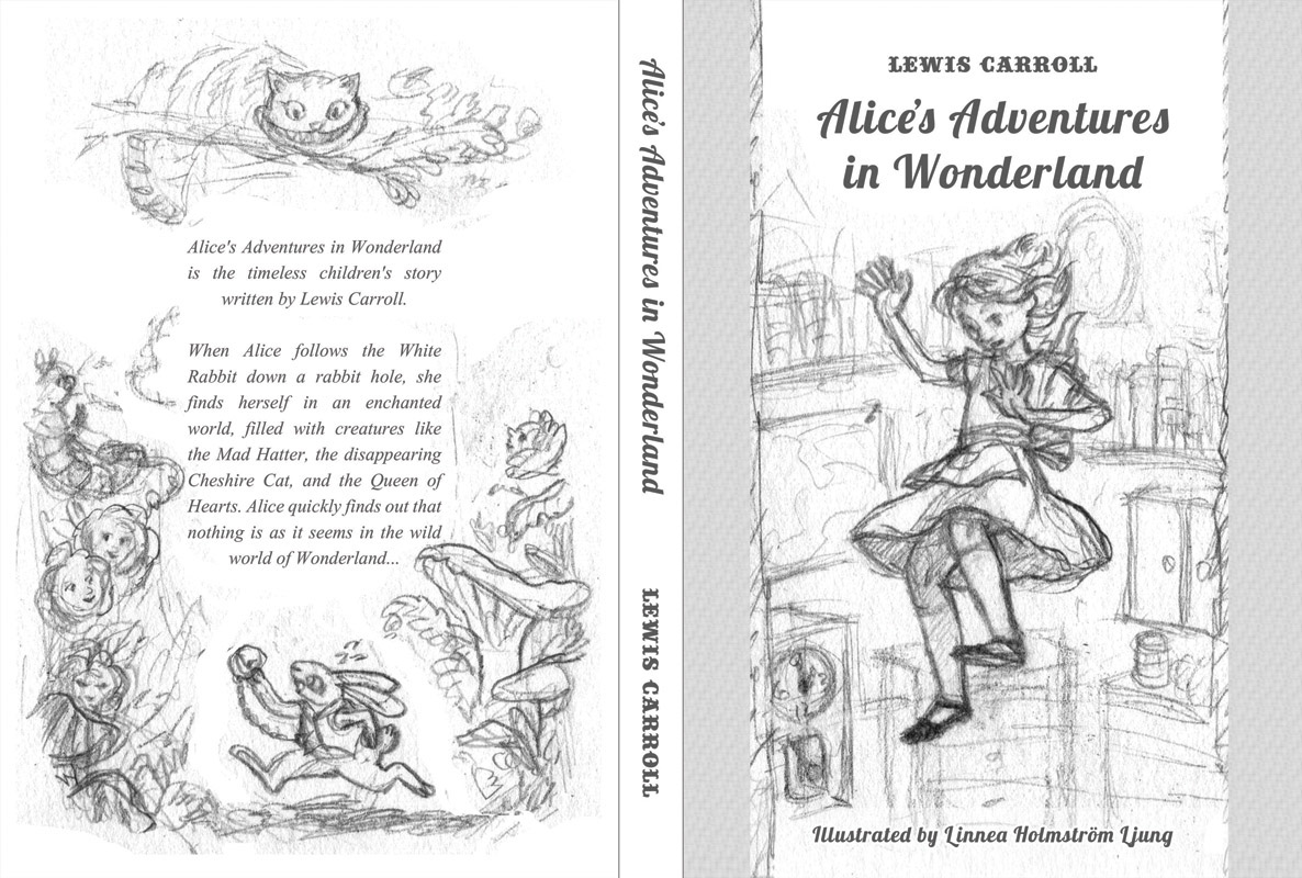 alice in wonderland book cover Alice's Adventures in wonderland CG digital digital illustration traditional Classic cover book editorial alice cheshire cat white rabbit