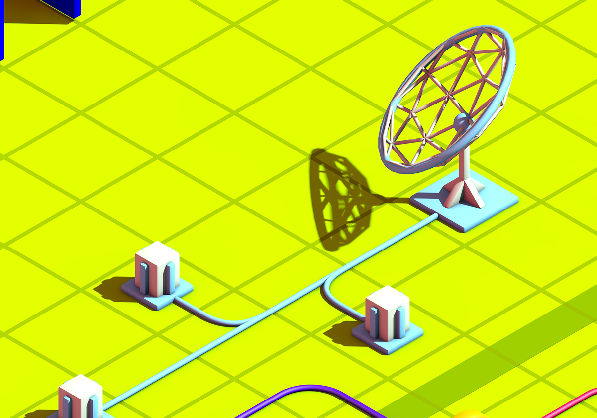 infograhpic Isometric Landscape fiber optic network 3D illustration ISO