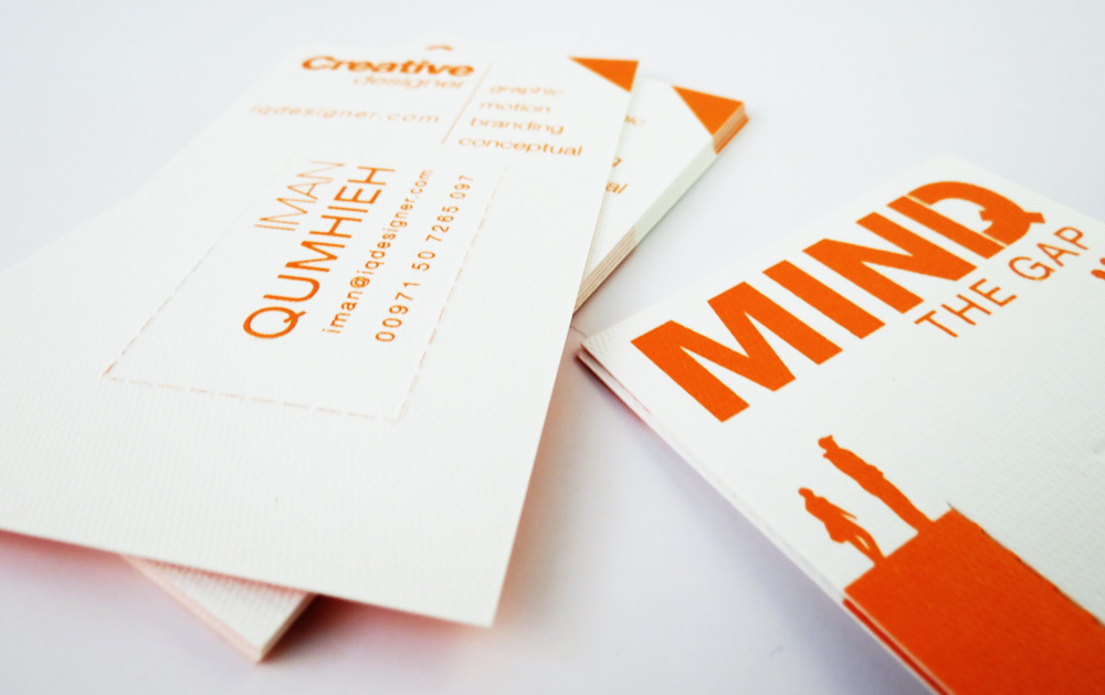 business card branding branding  business card design identity orange Mind the Gap clip paper practical