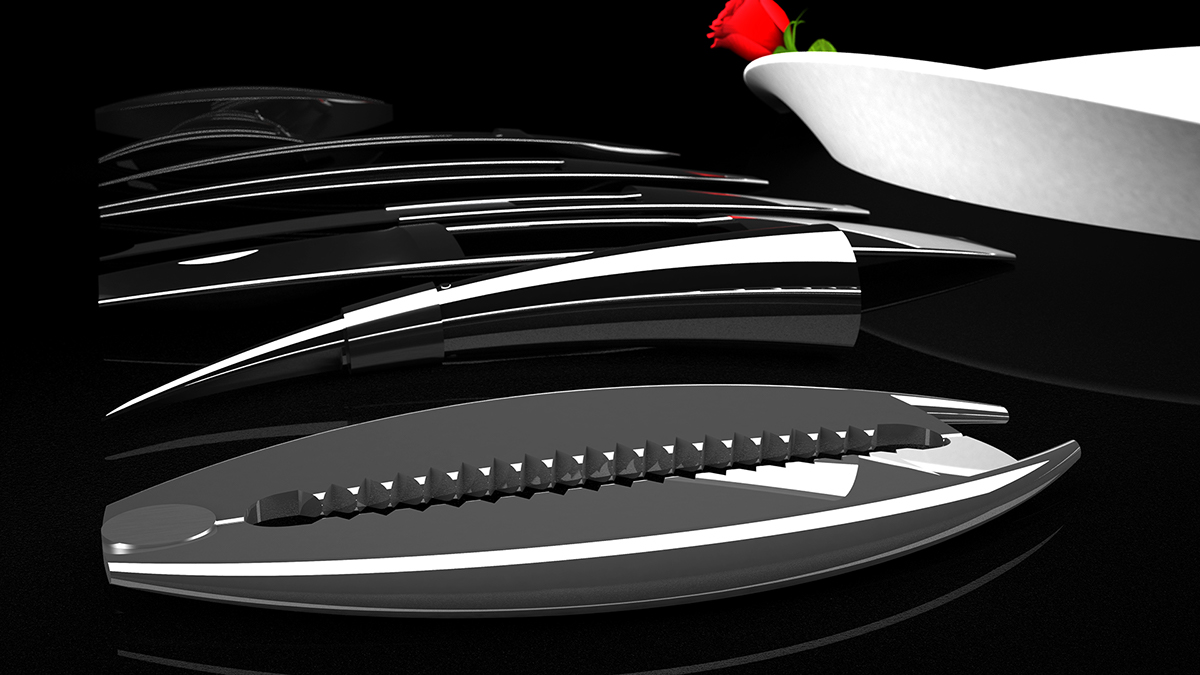 fish cutlery Food  steel tableware porcelain kitchen food design