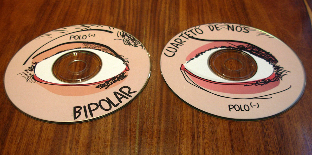 bipolar Cuarteto de Nos cd diseño student