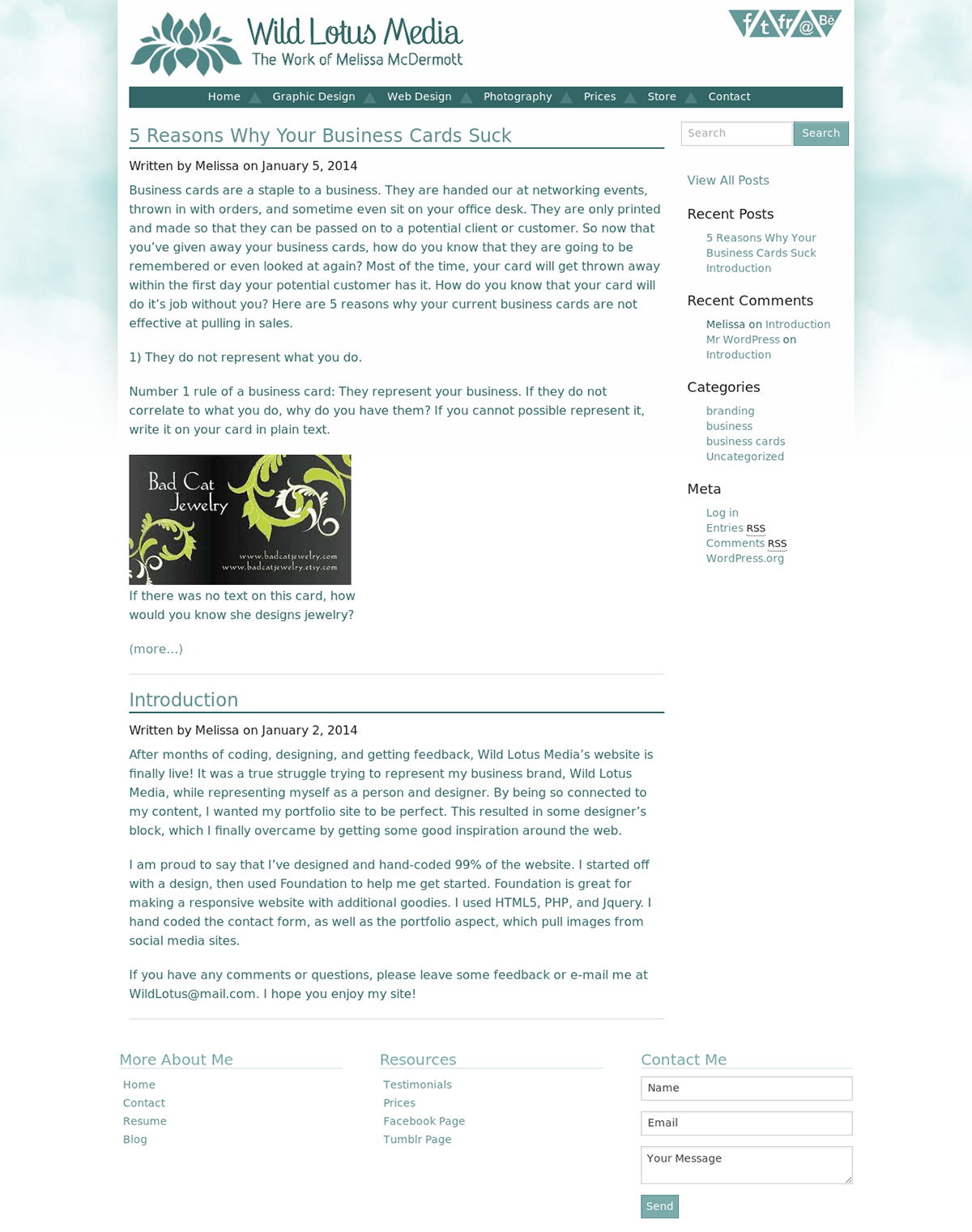 wordpress Blog Custom Theme Website portfolio