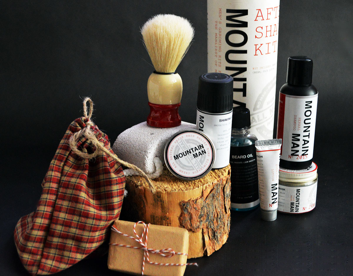 mountain  grooming  shaving  lotion  MEN  organic  natural  kit package  lumberjack   beard facial hair
