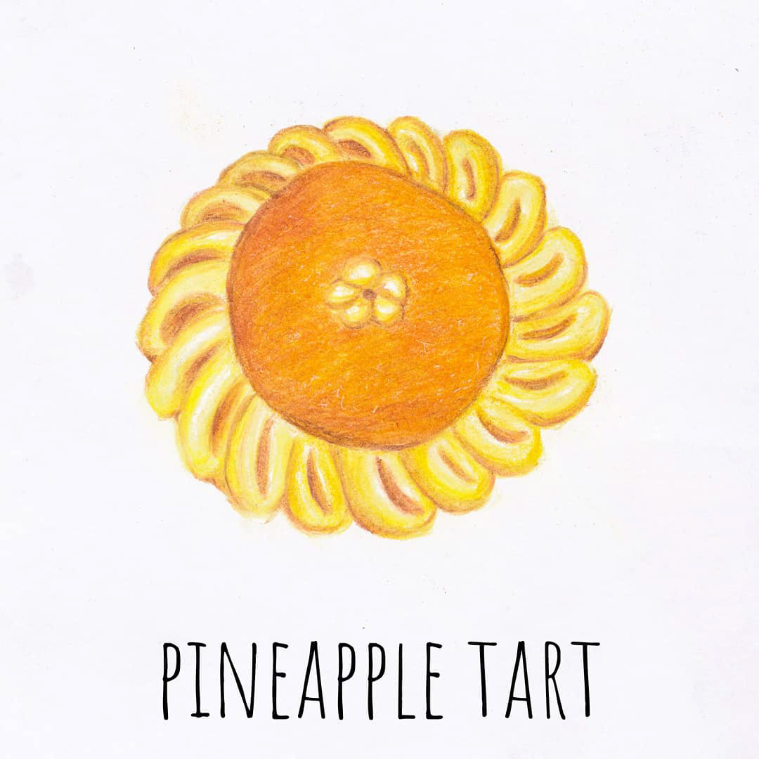 pineapple tart illustration for AR project