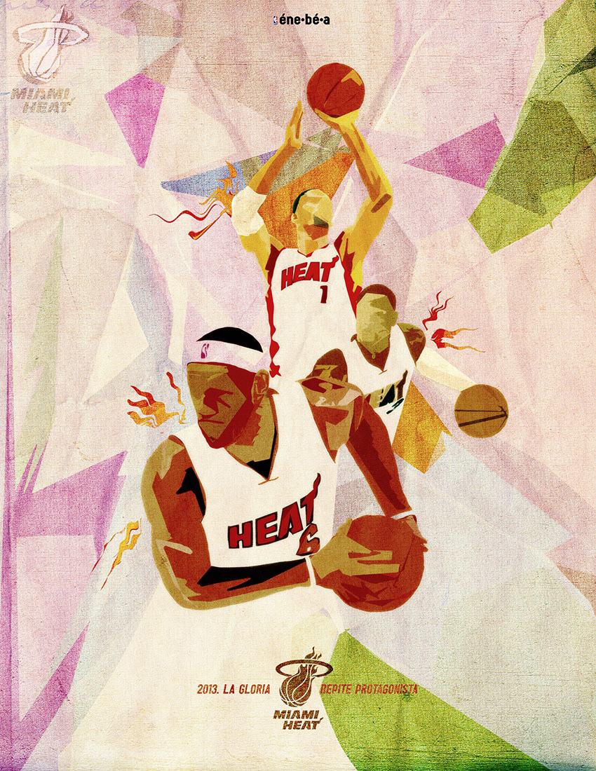NBA Ene-be-a print design poster Miami Heat Finals