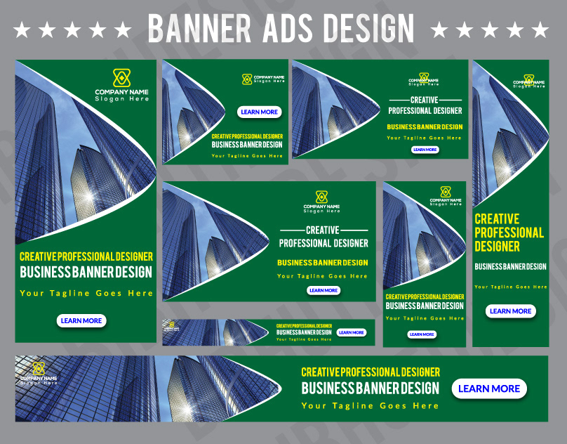 ads ads design banner banner ads design blue gradient business company design graphicdesign real estate