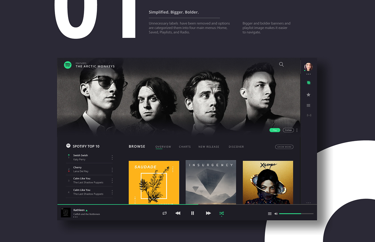 Spotify UI Redesign Concept on Behance
