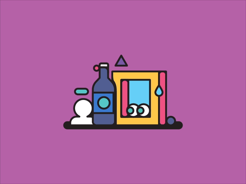 trippy animated icons compositions