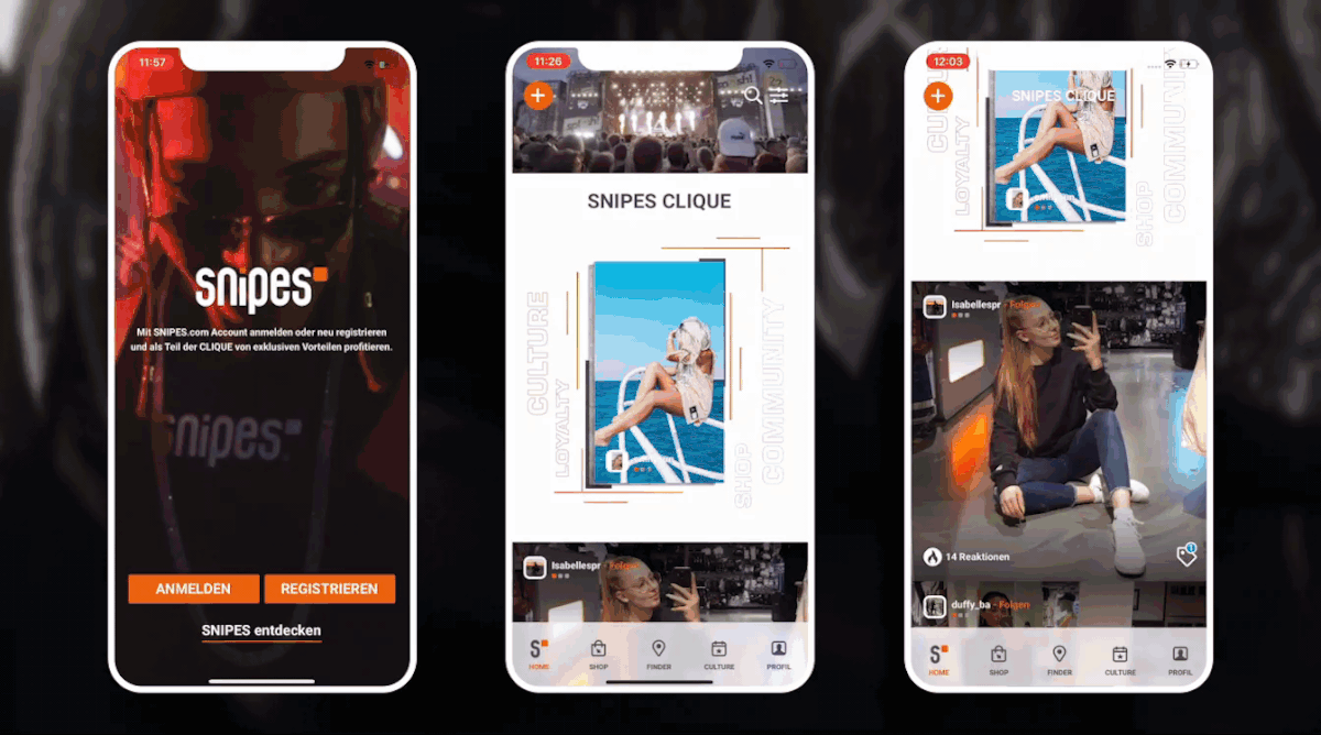 app art direction  design digital community lifestyle Mobile app Snipes social social commerce Urban