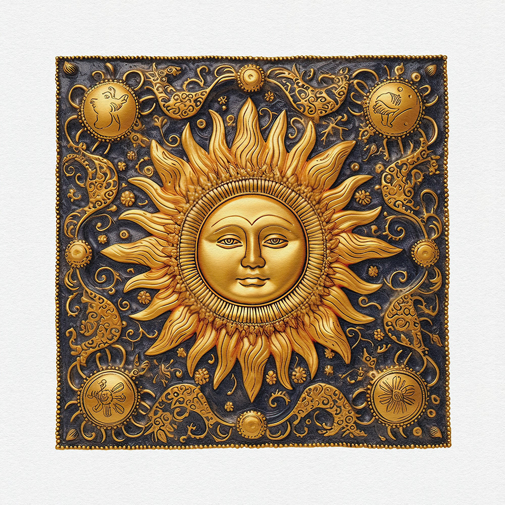 Sun Sun God mythology India indian Indian God God religion brass sun surya