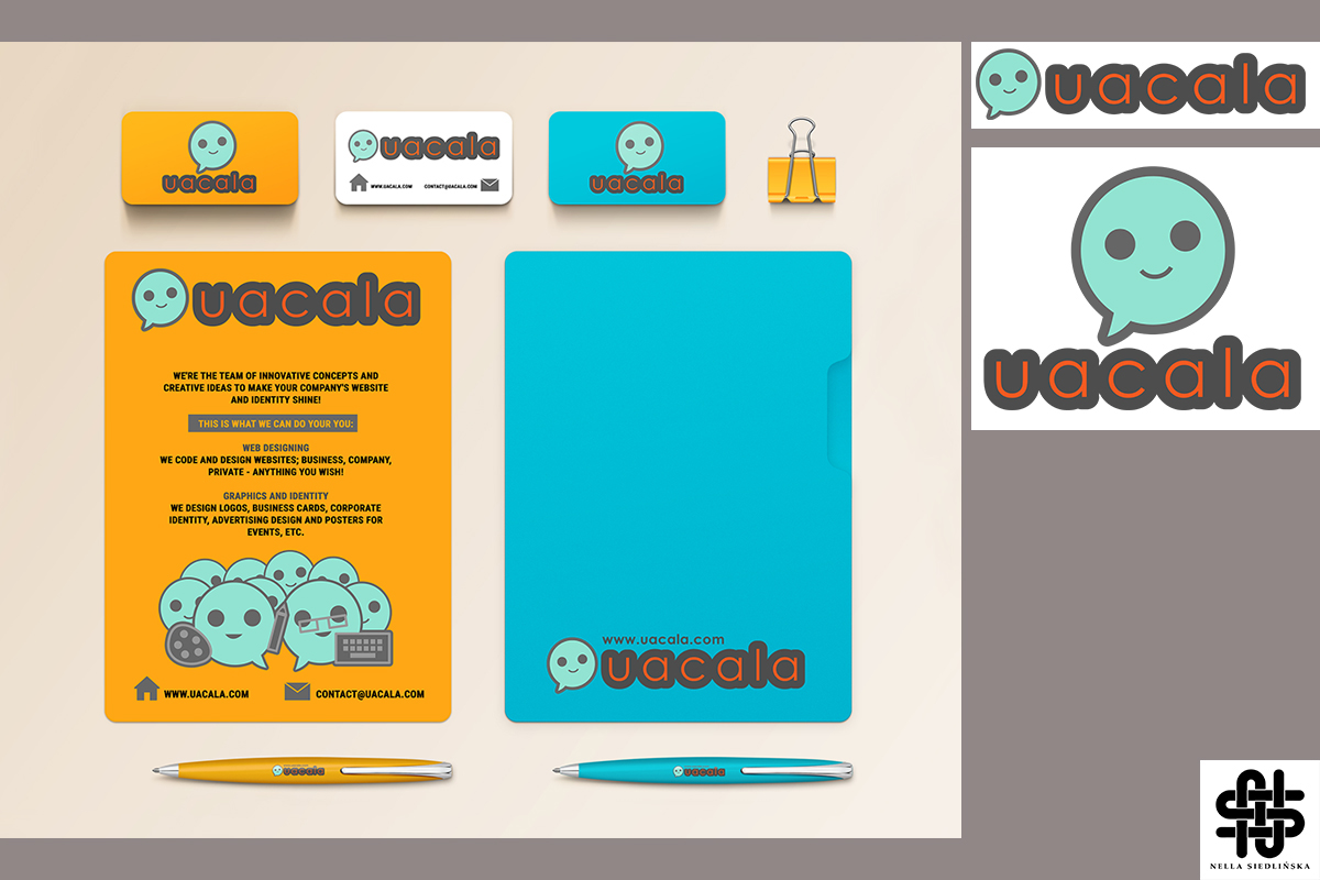 corporate identity design letter paper pen graphic studio uacala color
