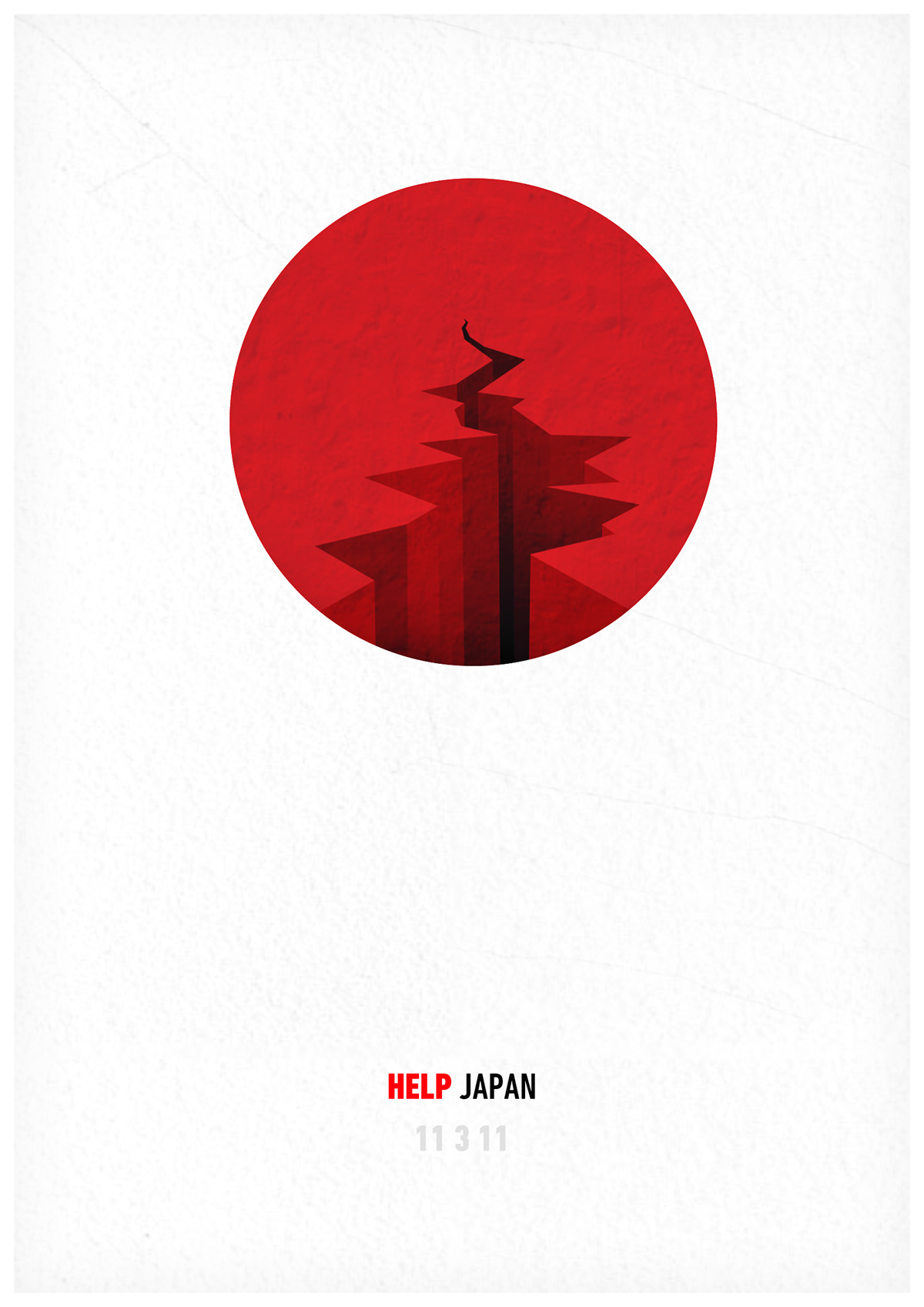 help japan hope earthqueake red poster