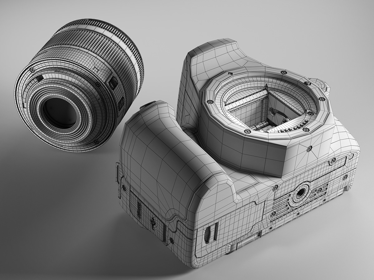 Canon 3D CG eos model hard surface stock technics photo lens