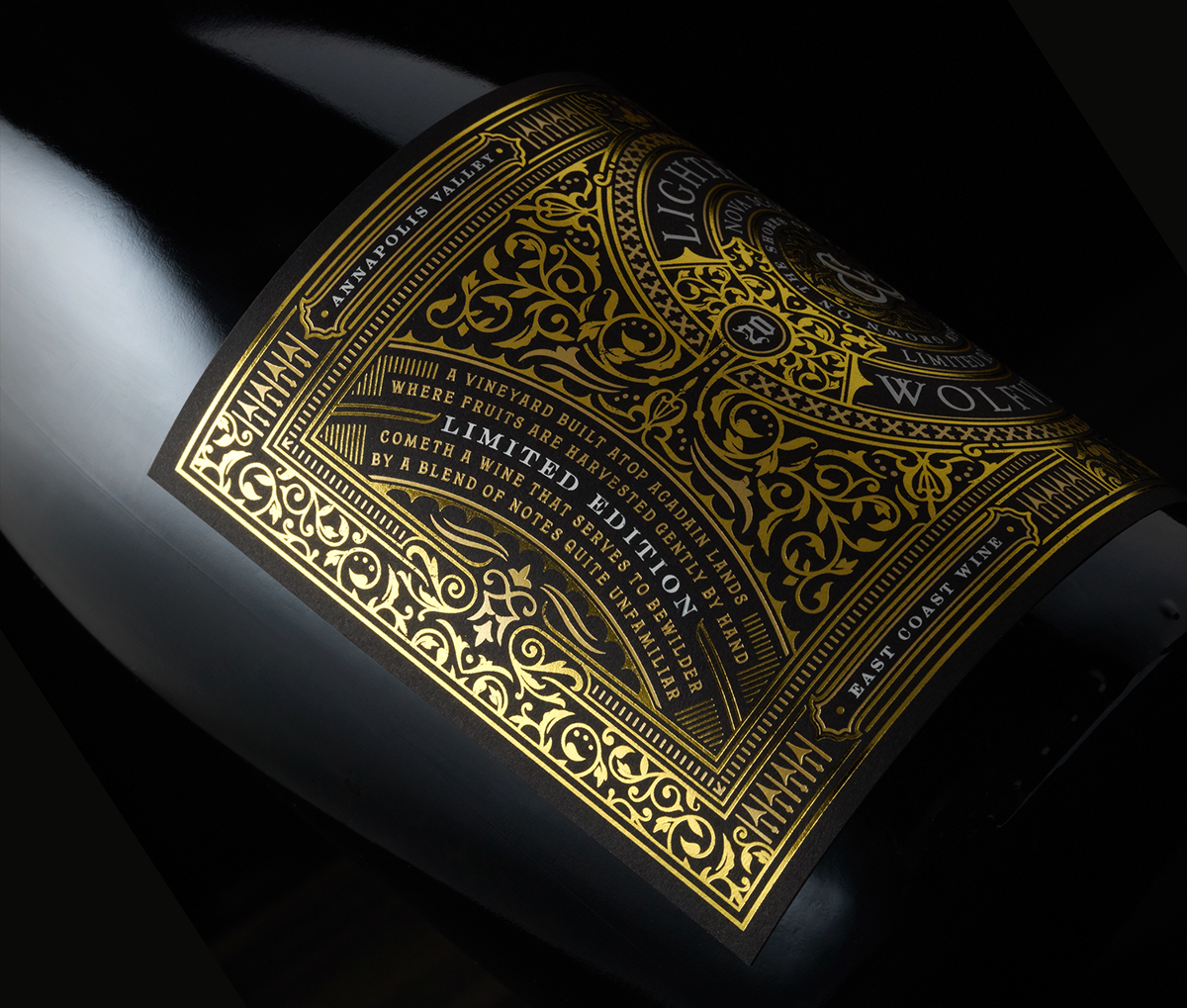 wine label design package design  Spirits type Logotype lettering gold foil bottle chad michael