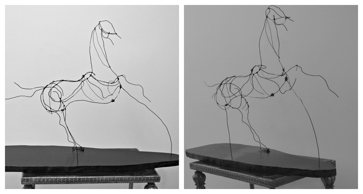 horse equine wire sculpture abstraction