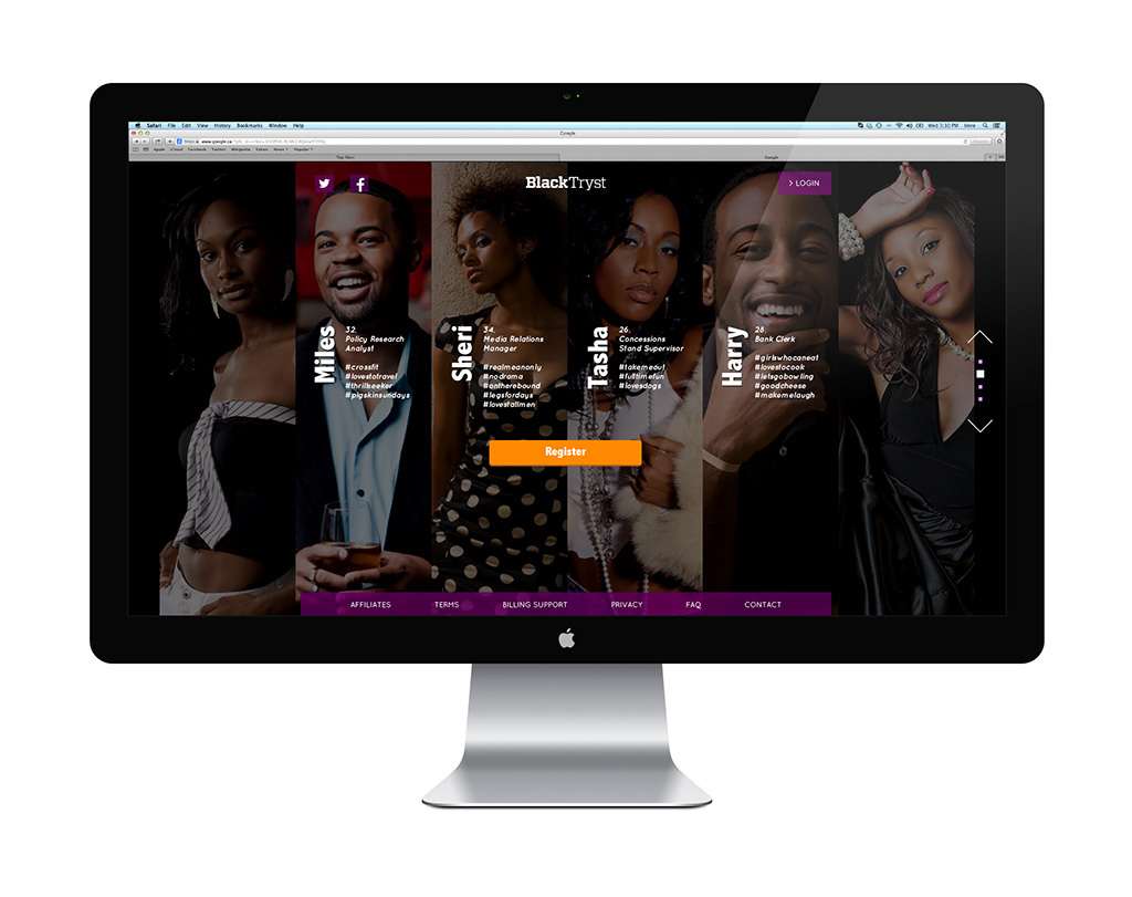 Website landing page niche Dating african american