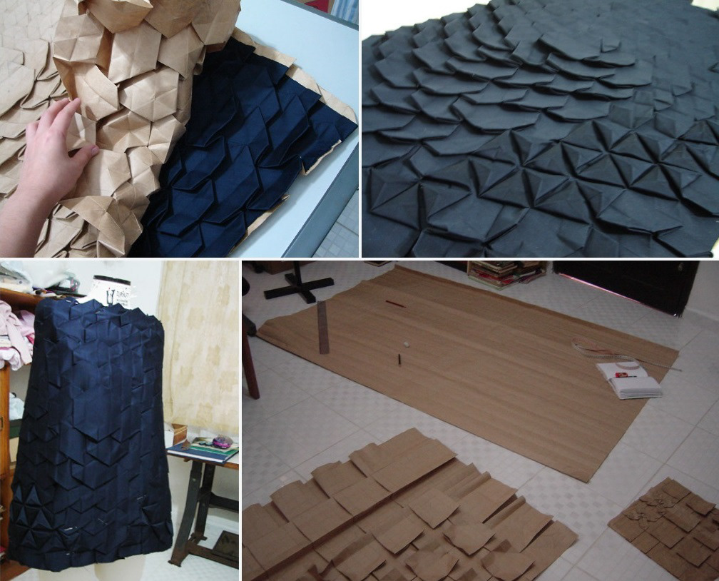 emysati Fashion  hydrangea moda origami  origamitessellations PROCESSOS