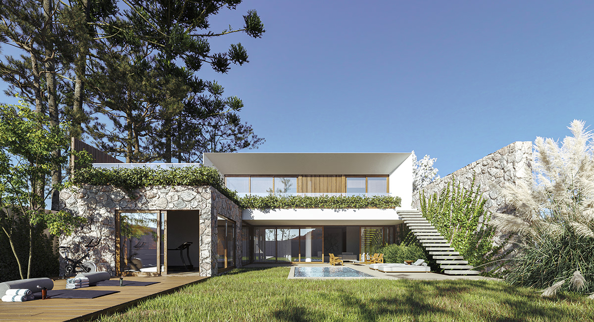 3D architecture archviz ARQUITETURA CGI exterior house Render Residence visualization