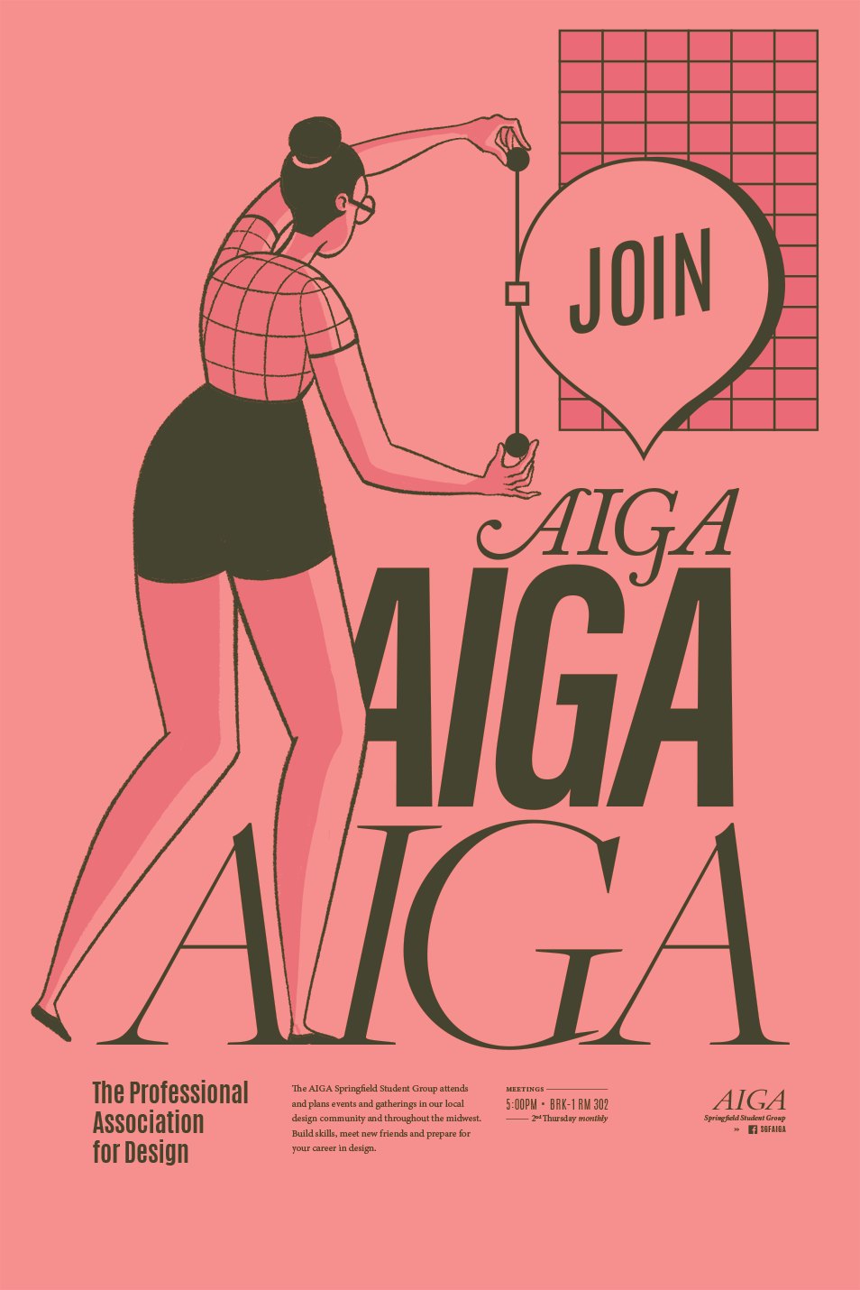 aiga student group student designers poster vector bezier grid