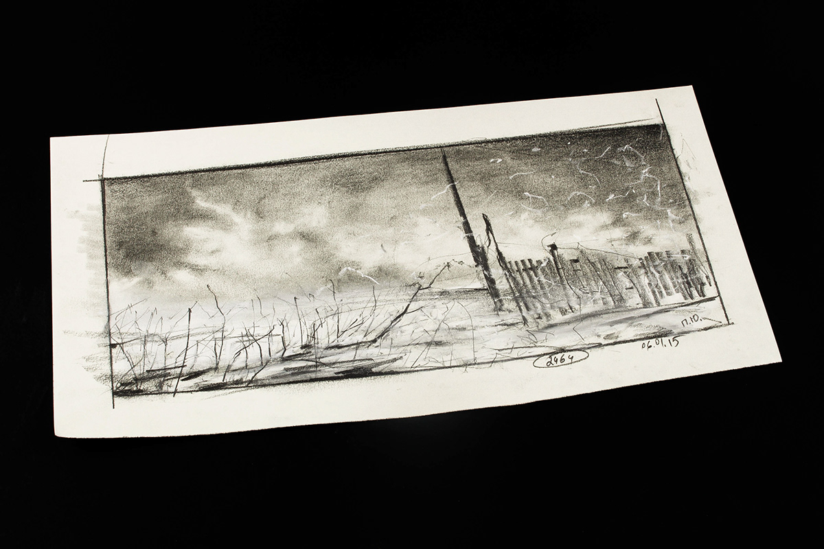 art scetching paysage paper black and white Scatches