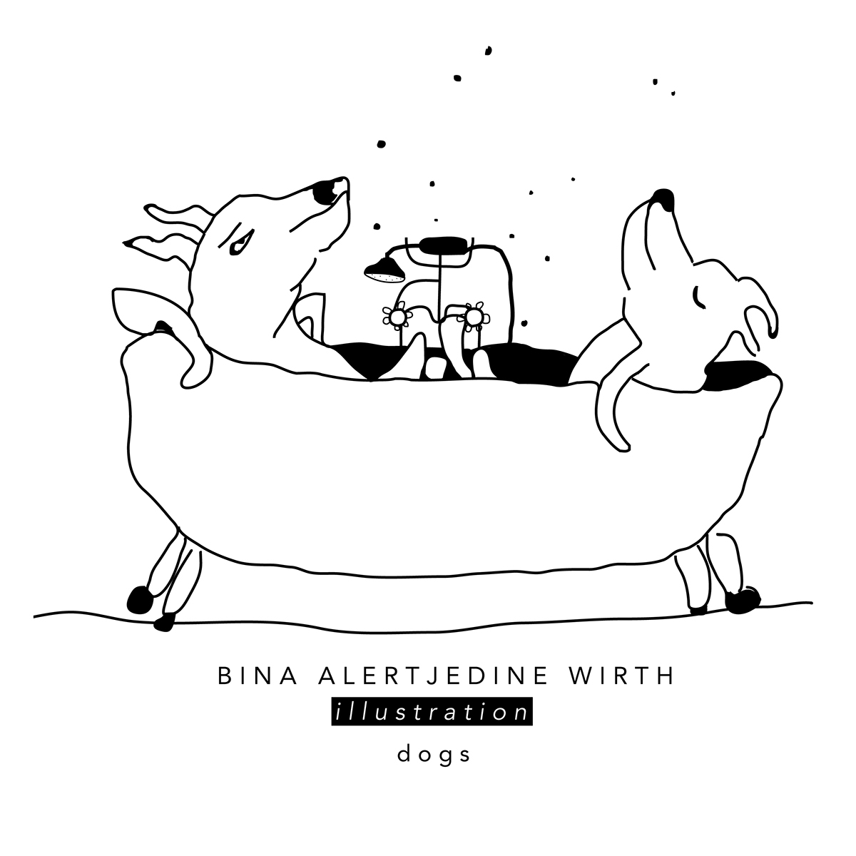 dogs blackandwhite funny simple cartoon comic BinaWirth HfKBremen