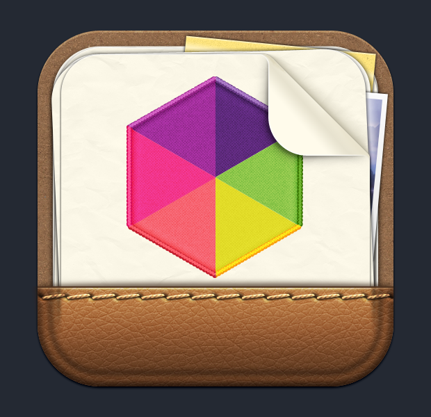 ios  UI ux leather textures paper pad Icon getblongings belongings