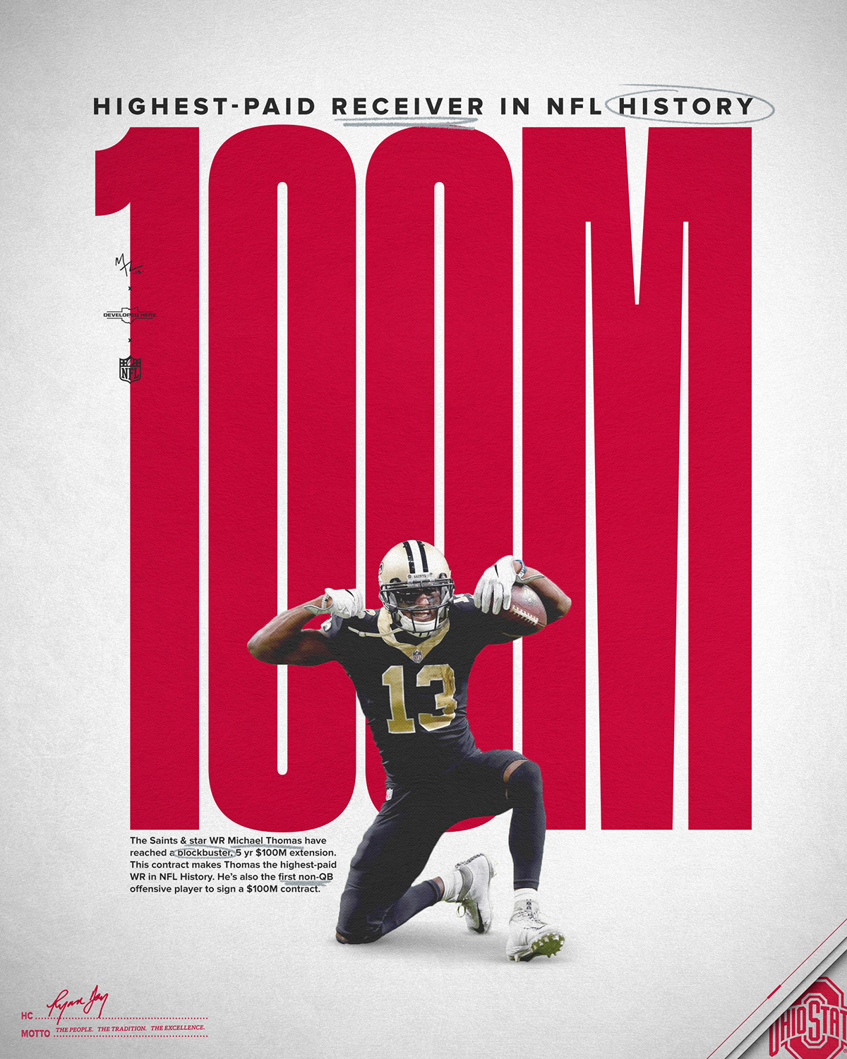 social media graphic award stat Holiday ohio state football Adobe Portfolio