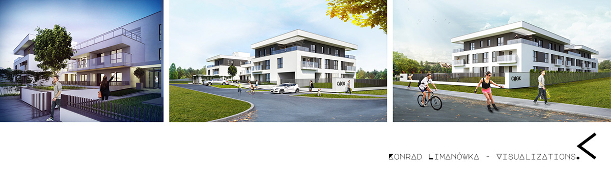 CGI residential housing estate mieszkaniówka exterior visualizations rendering 3D commercial