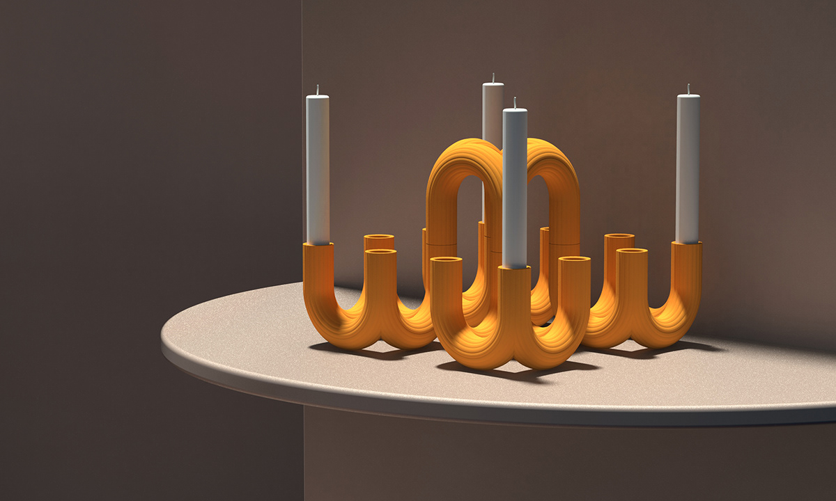 Achiteture candle holder centerpiece industrial design  Interior kraken millenial objet product design 