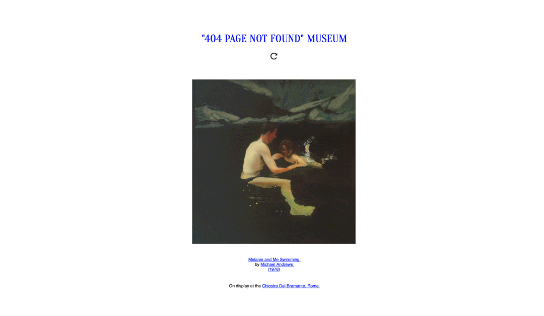 404pagenotfound error Web Digital Museum art HTML css central saint martins coding