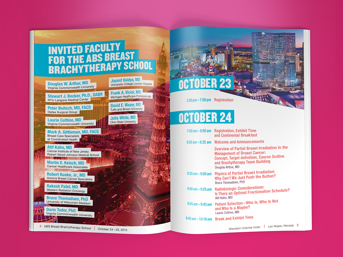Las Vegas abs print brochure Program pink Vegas conference meetings