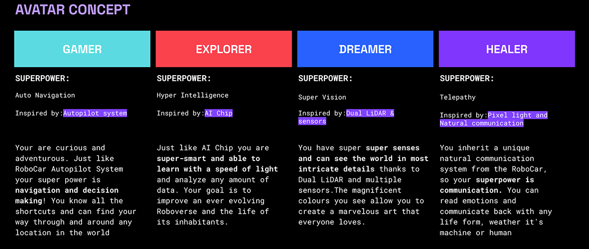 Character digital Fashion  immersive Experience design interactive avatar roboverse