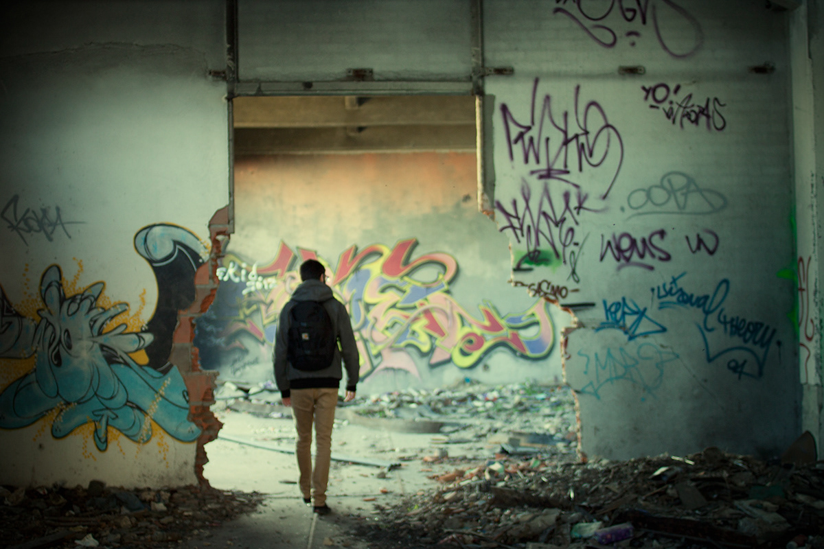 carhartt wip Photographic Project promo video boy and girl abandoned factory Graffiti mural