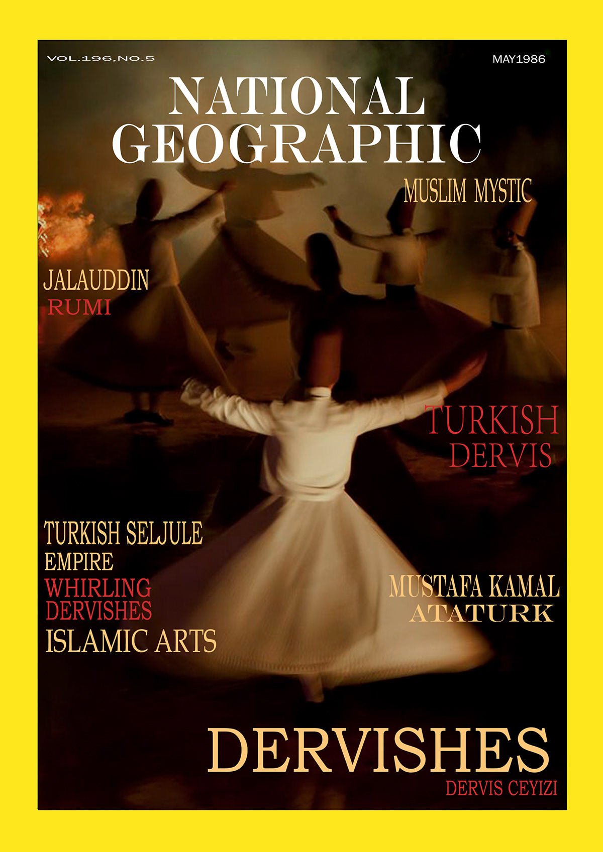 cover Dervish Dervishes magazine typography   national geographic