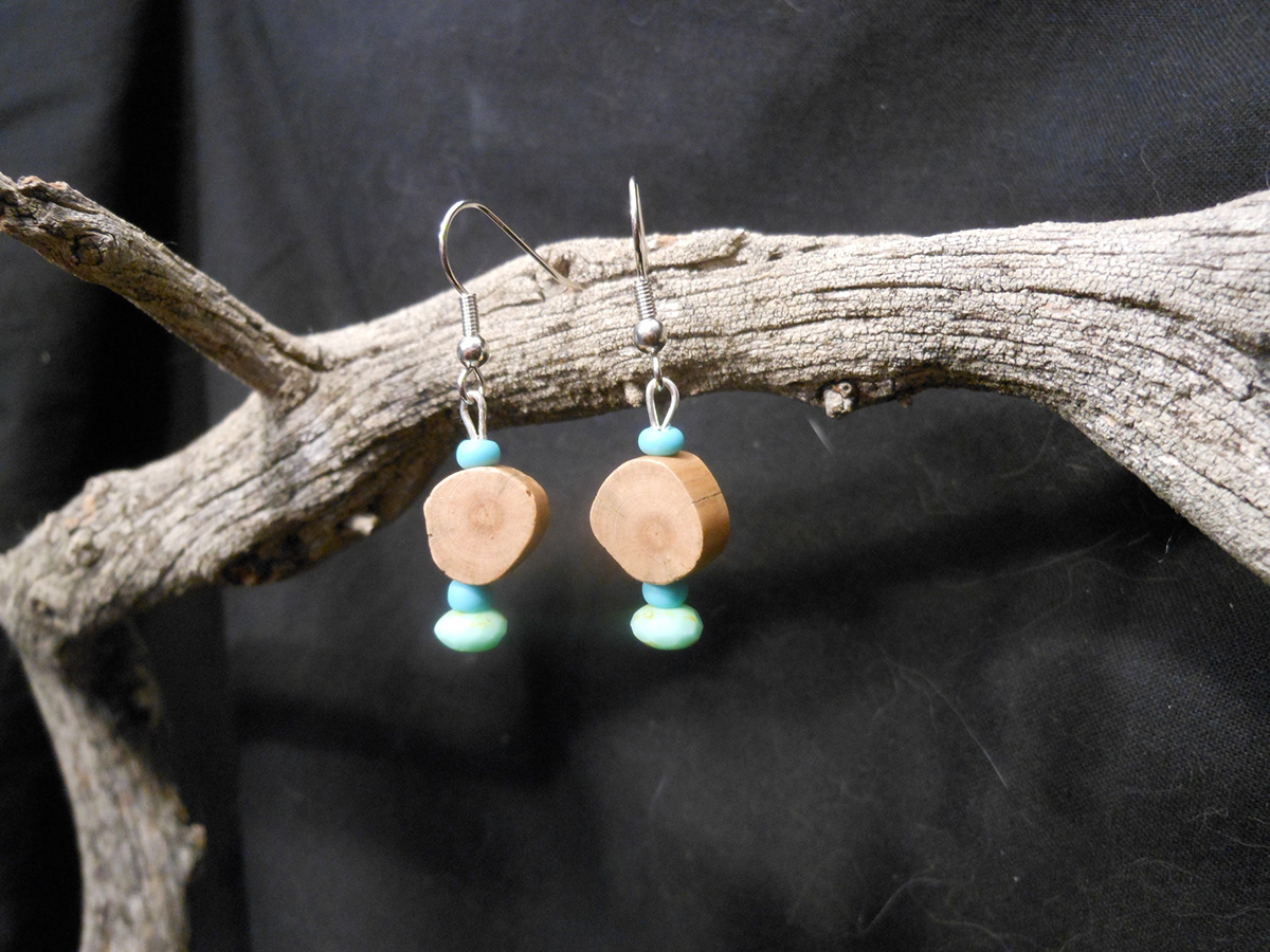 jewelry earrings Juniper driftwood turqoise