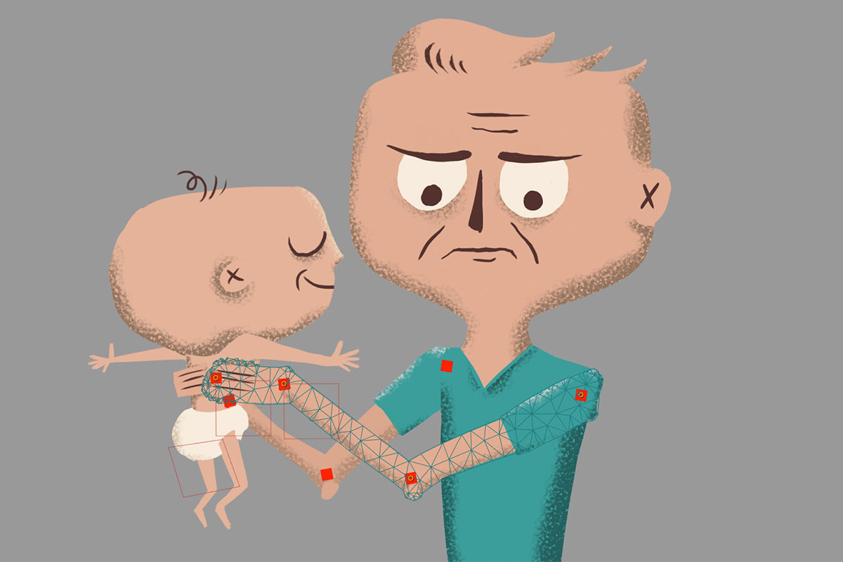 Adobe Portfolio Full Secs father son pee diaper rig baby puppet animade