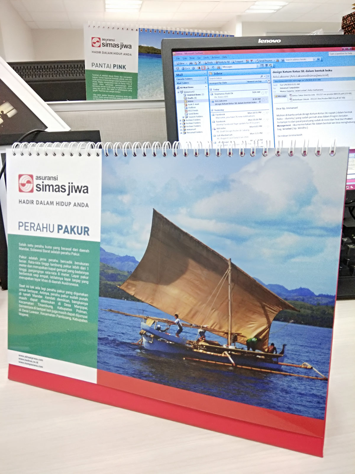 This is the 2018 calender I made for the company I work. With maritime theme which is blue and turquoise combined with company identity color which is red.