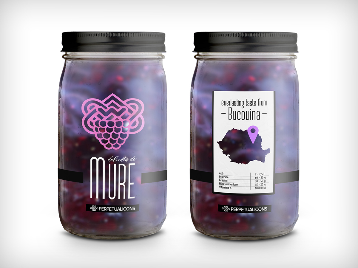 brand identity jam Pack jar fruits symbols infinity taste Perpetual launch