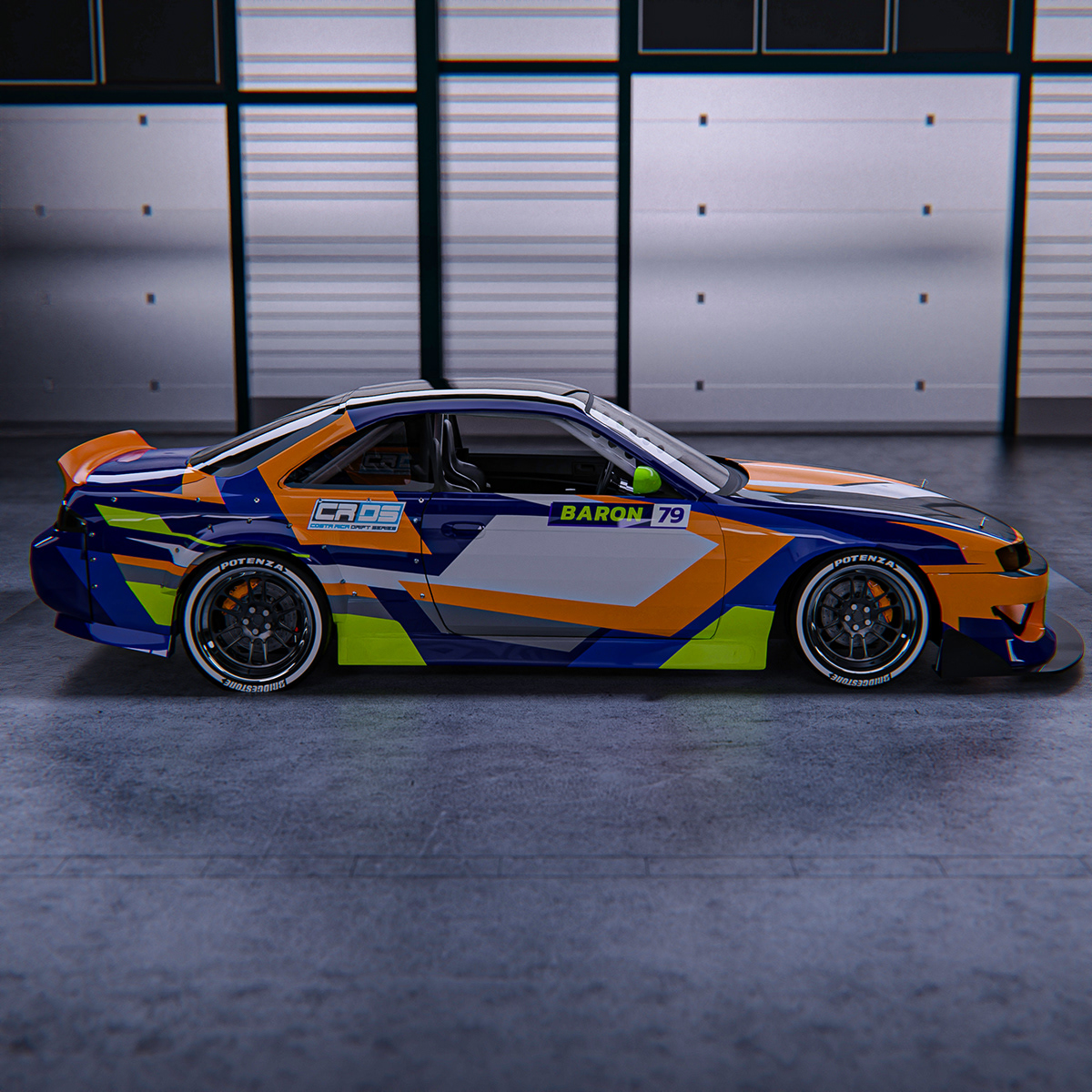 3D livery design Racing drifting CGI car Silvia Nissan FormulaDRIFT