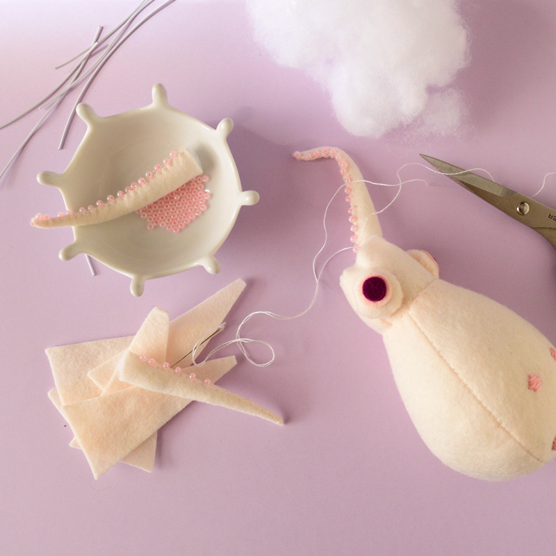 octopus felt felt sculpture toy hine mizushima handmade art craft plush 水島ひね