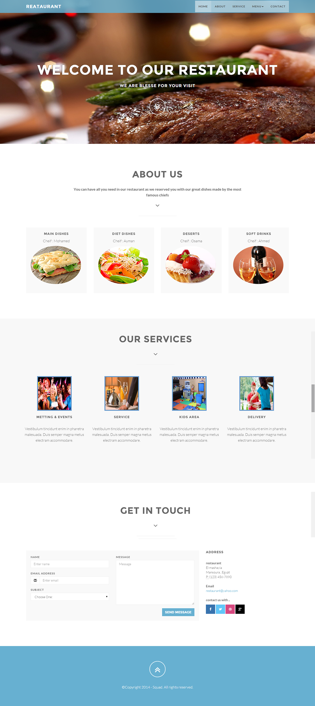 UI ux Website Responsive restaurant