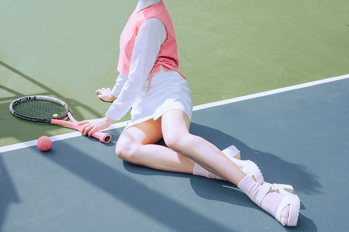 Pinky tennis court Fashion  vietnam asia china campaign pastel