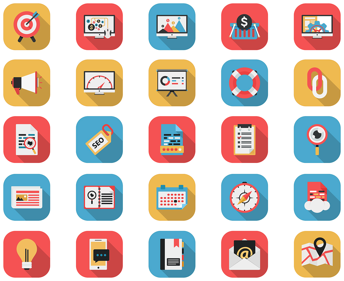 Flat Icons Seo Icons Web Icons Flatlineicons Com On Behance