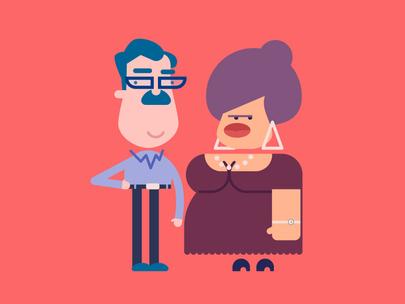 animation  motion graphics  Character design  people couple male female beach kid family