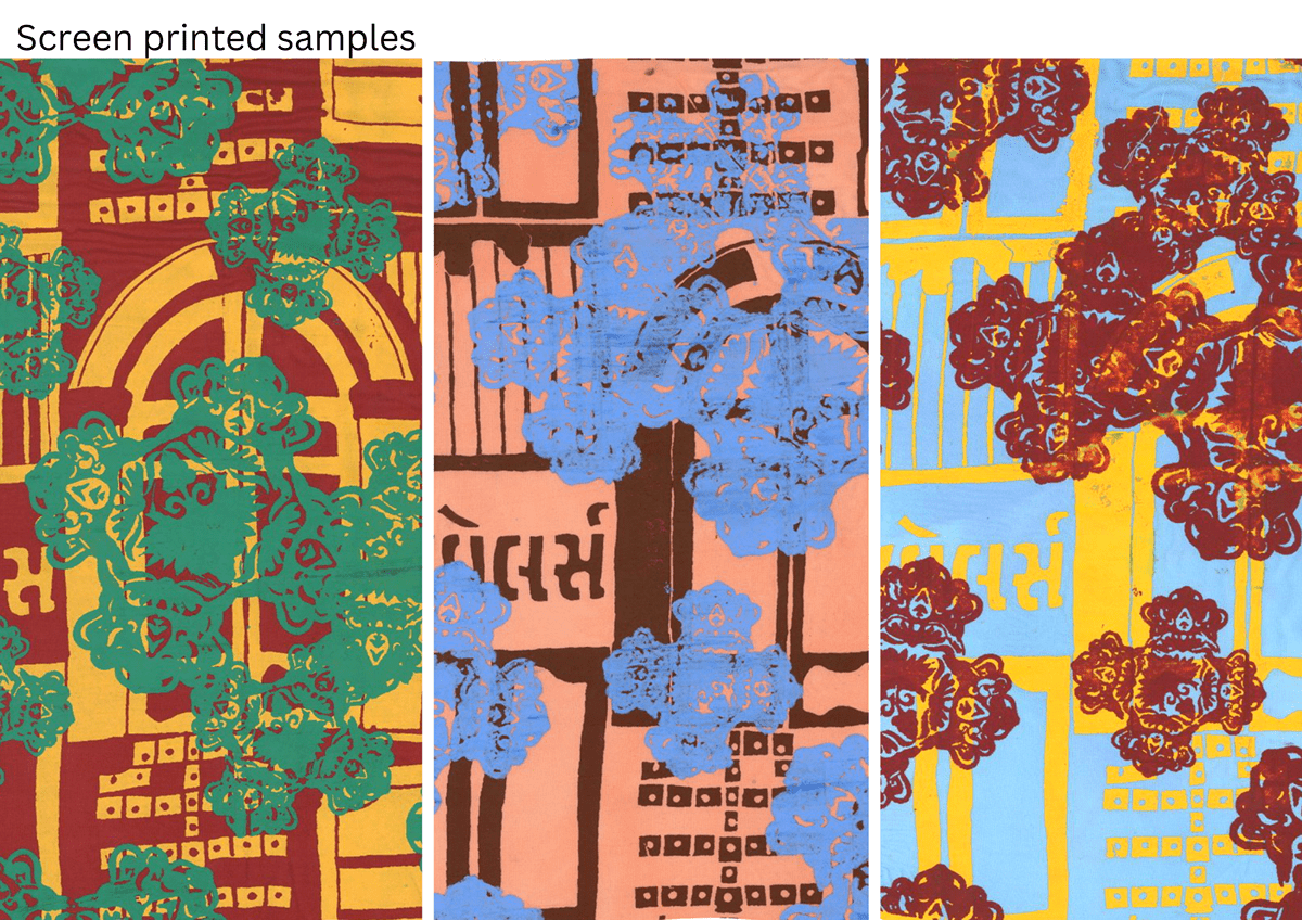 Clothing fabric Old ahmedabad pattern print design  seamless surface textile design 