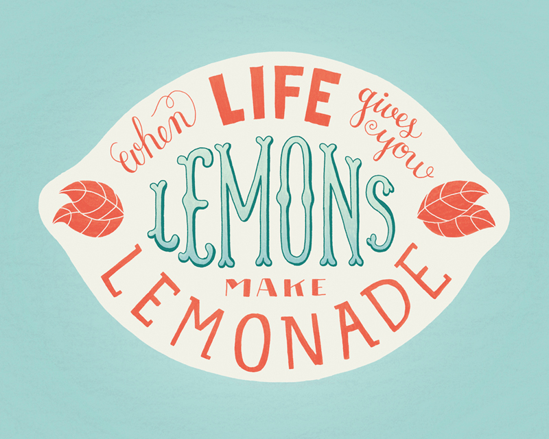 lemons life lemonade quote lemon lettering HAND LETTERING typographic fancy serif Script Food 