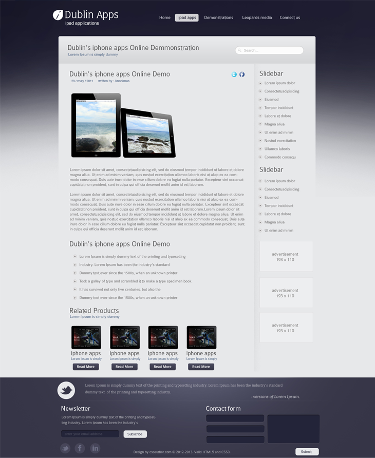 template  Premium template iPad Apps iPhone Apps